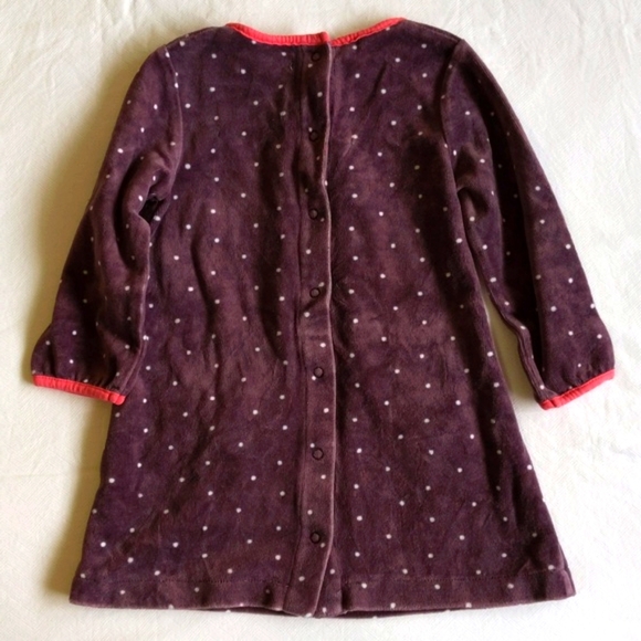 baby boden purple dotted velour swing dress with heart pockets 18-24 months girl - Picture 7 of 7